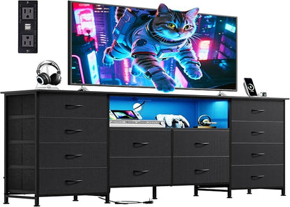 WLIVE 12 Drawer Dresser for Bedroom, 75 inch TV by WLIVE