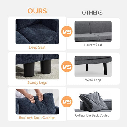 WUTUTUEE 58'' Modular Sectional Loveseat Sofa, Modern Love Seat 2 Seater Sofa - Image 5