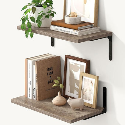 Fun Memories Deep Floating Shelves, 16W x 8D Floating Shelves Set of 2 by FunMemories