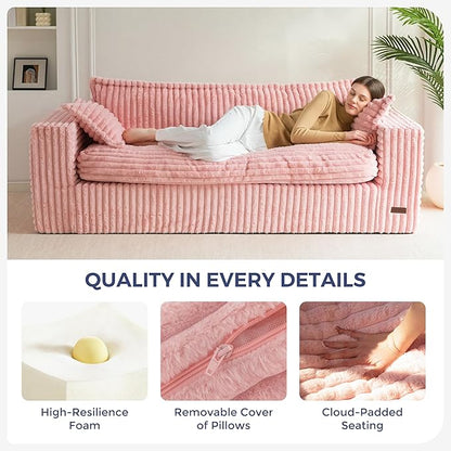 MAXYOYO 76" Bean Bag Sofa Couch, Loveseat Boneless Couch in a Box, Upholstered - Image 5