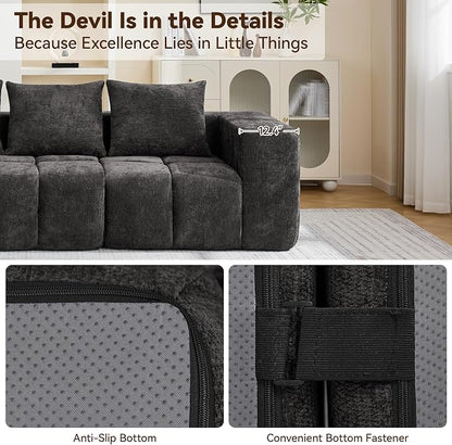 160" Oversized 6 Seater Boneless Couch, Comfy Cloud Modular Sectional Sofa - Image 3