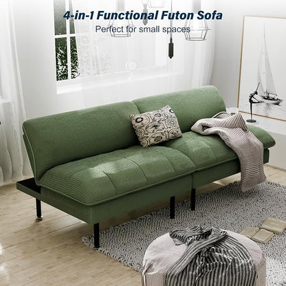 Ribilake 2 Sets 70" Futon Sofa Bed, 4 in 1 Multi-Function Couch Sleeper - Image 8