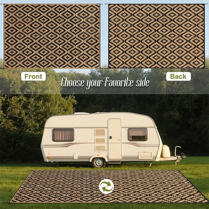 SAND MINE Reversible Mats, Plastic Straw Rug, Modern Area Rug, Large Floor Mat - Image 3