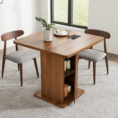 Small Square Dining Table for 2-4, 31.5 Inch Farmhouse Kitchen Table by Woemtoric