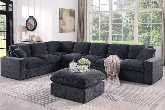 Ball & Cast 146" Oversized Modular L-Shaped Sectional Sofa, Large Chenille by BallCast