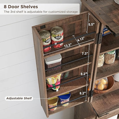 ACCOHOHO 72" Tall Kitchen Pantry, Farmhouse Storage Cabinet - Image 5