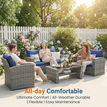 Wisteria Lane Patio Furniture Set, Wicker Outside Outdoor Furniture - Image 3