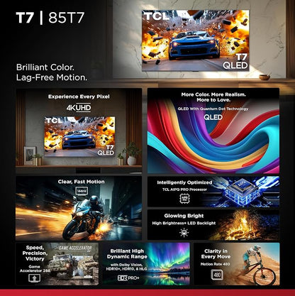 TCL Amazon Exclusive 85 Inch Class T7 Series | 4K QLED HDR Lag-Free Smart - Image 3