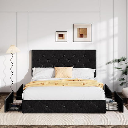 Allewie Upholstered Queen Size Platform Bed Frame - Image 3