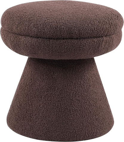 Furniture of America Rami Modern 18-inch Mushroom-Shape Upholstered Ottoman - Image 2