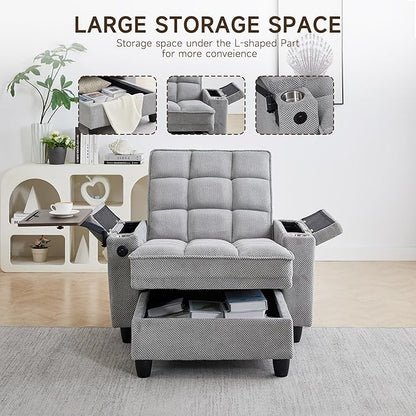 oaaktu Single Modern Comfy Upholstered Chaise Lounge Sofa Chair - Image 3