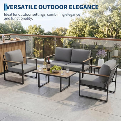 4-Piece Outdoor Patio Furniture Set, Conversation Sofa Set - Image 6