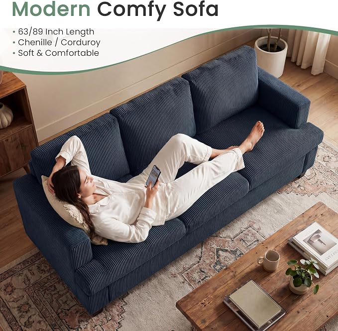 YOUDENOVA Sofa, 63” Comfy Loveseat Sofa - Image 6