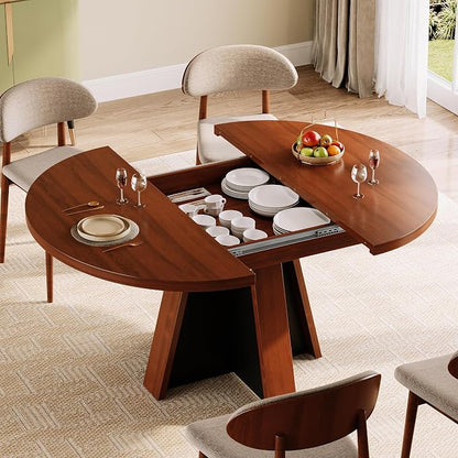 iPormis 43.3in-59in Extendable Round Dining Table - Image 3