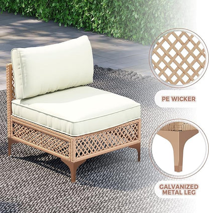 7-Piece Generous Patio Furniture Set, Wicker Outdoor Sectional Set - Image 8