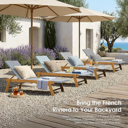 PURPLE LEAF Extra Large Patio Chaise Lounge 2 Pieces French Outdoor Wicker - Image 8