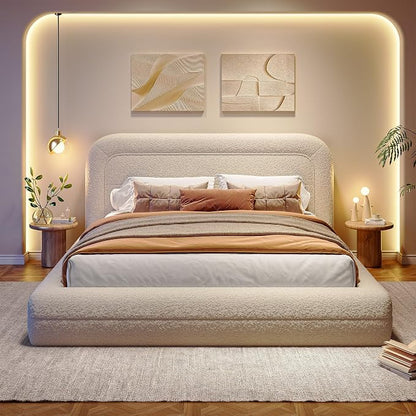 Homkdom Cloud Bed Frame with Headboard, Upholstered Soft Full Bed Frame with by ElevateYourHome%EF%BC%8CEnhanceEver