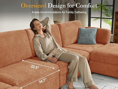 Oversized Modular Sectional Sofa, Solid Wood Frame, Removable Washable Cover - Image 6