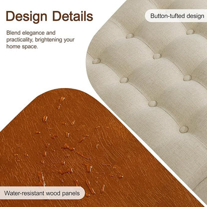 WUTUTUEE 30" Fabric Square Storage Ottoman - Image 4