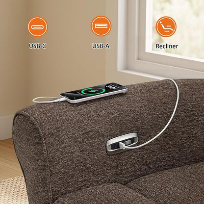 MCombo 87.8" Wall Hugger Power Reclining Sofa, 3-Seat Triple Recliner Couch - Image 10