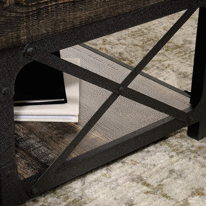 Sauder Steel River Rustic Industrial Style Lift Top Coffee Table, Coated Metal - Image 9