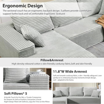 107.5" Cloud Sectional Couch - Image 4