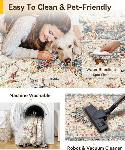 RELEANY Area Rugs 3'x12' Runner Rug Non Slip Washable - Image 3