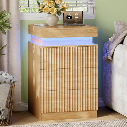 Xixini Fluted Nightstand Set of 2, Night Stand - Image 9