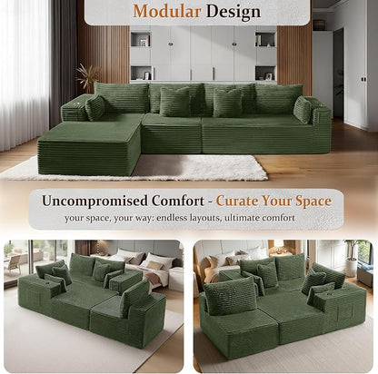 138" Cloud Sectional Couch, Comfort L Shaped Boneless Couch - Image 6