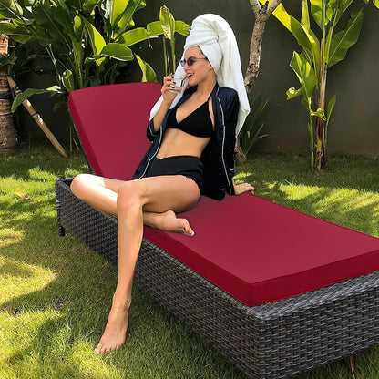 Chaise Lounge Cushion Outdoor, Waterproof and Stain-Resistant Lounge Deck - Image 6