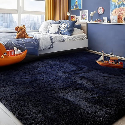 PAGISOFE Dark Navy Blue Rugs for Living Room 5x7 Ft, Plush Area Rugs for Bedroom - Image 3