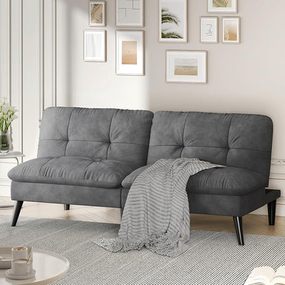 Shintenchi Futon Sofa Bed, Foldable Small Velvet Couch Bed by Shintenchi%7CFurnitureMadeforRealLife