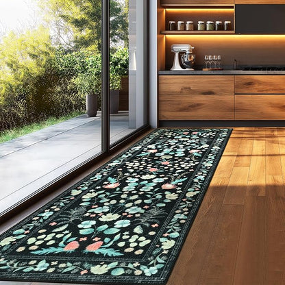 Washable Runner Rug, 2x6Ft Floral Rug Runners - Image 5