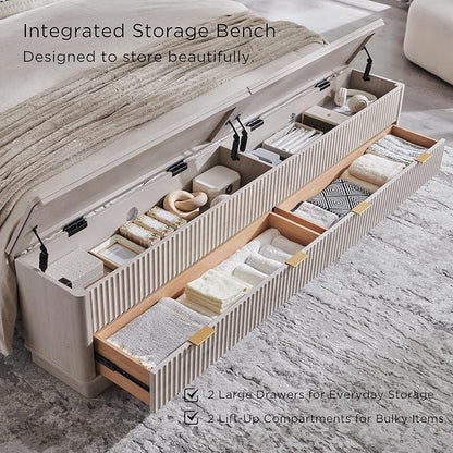 T4TREAM Fluted King Size Bed Frame - Image 4