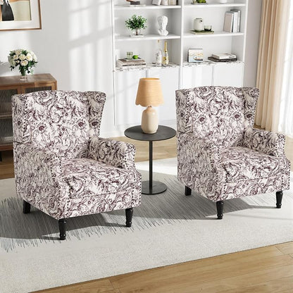 Pia Ricco High Back Floral Accent Chair - Image 6