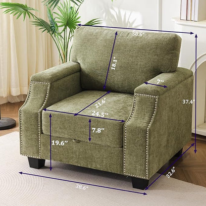 Rexulqo Oversized Accent Chair Set of 2, Oversized Armchair - Image 2
