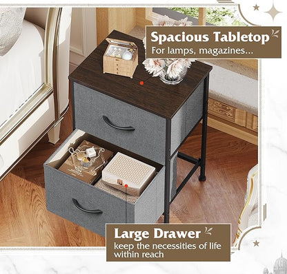 WLIVE Nightstand, 2 Drawer Dresser - Image 4