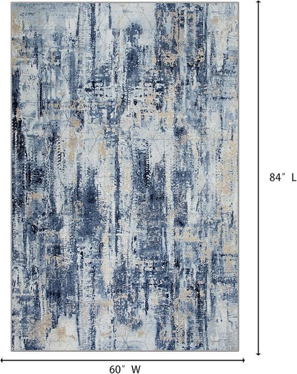 5x7 Area Rugs Washable Rug: Modern Abstract Living Room Rug Soft Anti-Skid Thin - Image 2
