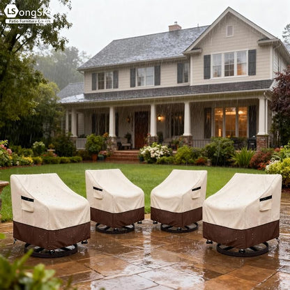 Patio Swivel Chair Cover 4 Pack, Waterproof Heavy Duty Patio Chair Covers - Image 6