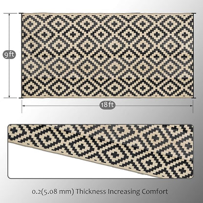 SAND MINE Waterproof Outdoor Rug 9x18 ft, Plastic Reversible Rug, Modern Area - Image 2