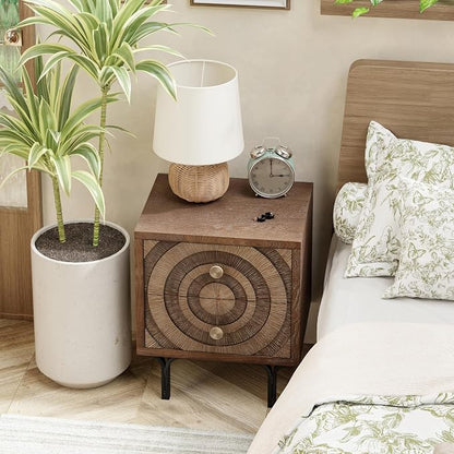 Aoikax Farmhouse 2-Drawer Nightstand, Accent Wooden Nightstand - Image 6