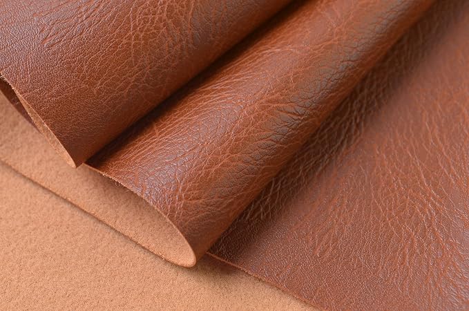 Wento Thick 2 Yard Faux Leather Fabric Soft Skin Grain PU Leather Fabric - Image 2