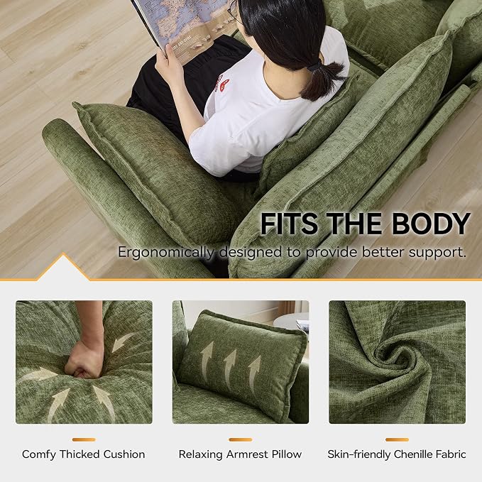 147'' Oversized U Shaped Cloud Sectional Sofa, Chenille Deep Seat Couches - Image 4