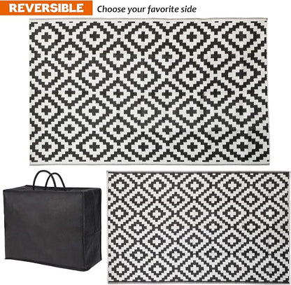 SAND MINE Waterproof Outdoor Rug 5x8 ft, Plastic Reversible Rug, Modern Area Rug - Image 3