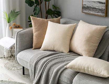 Stellhome Rectangle Burlap Throw Pillow Covers Solid Farmhouse Linen Pillowcase - Image 7
