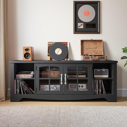 LINSY HOME Farmhouse TV Stand for 65 Inch TV, Wood Entertainment Center - Image 4
