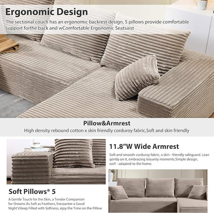 107.5" Cloud Sectional Couch - Image 4