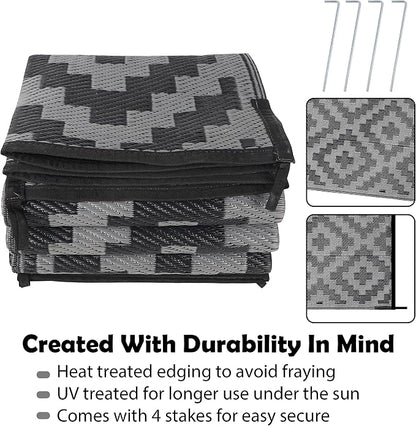 SAND MINE Waterproof Outdoor Rug 6x9 ft, Plastic Reversible Rug, Modern Area Rug - Image 3