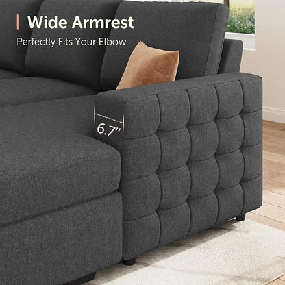 HONBAY Sectional Couch with Pull Out Bed, U-Shaped Sectional Sleeper Sofa with - Image 5