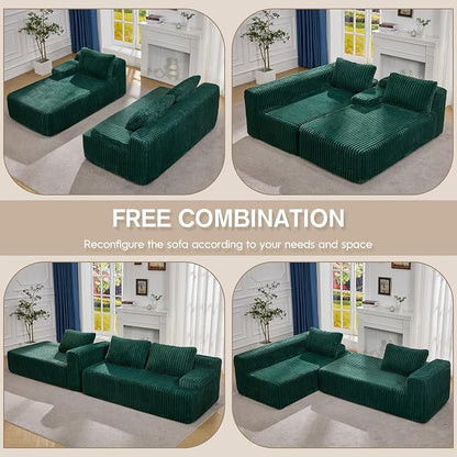 Hobestluk Modular Sectional Sofa Couches L-Shape Couch 3 Seat Modular Sofa - Image 5